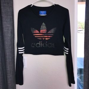Adidas x Rita Ora long sleeve trefoil crop top